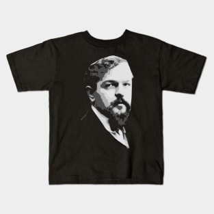 Claude Debussy Black and White Kids T-Shirt